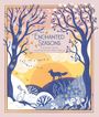 "ENCHANTED SEASONS. Coloring Book. Illustrated by Maria Trolle." Zwei Bäume, ein Fuchs, ein Hase und Blumen in Pastelltönen.
