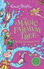 Text: "The Magic Faraway Tree" "Up the Faraway Tree" "Now a Major Motion Picture". Illustration: Baum, Feen, Eulen, Figuren.