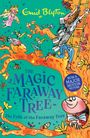 „The Magic Faraway Tree: The Folk of the Faraway Tree”, gelbe und blaue Schrift. Bunte Illustration mit Figuren und Baum.