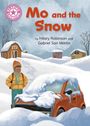„Mo and the Snow“ von Hilary Robinson und Gabriel San Martin. Illustration: Kind im Schnee vor Auto und Häusern.