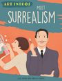 Text: "ART INTROS MEET SURREALISM" Illustration: Ein Mann mit Schnurrbart und Anzug, daneben eine Person mit Pinsel.