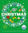 „Celebrate! CHRISTMAS“. Darunter sind Weihnachtssymbole wie Kugeln, Sterne und ein Lebkuchenmann auf grünem Hintergrund.