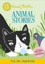 Text: "Animal Stories", "The Big Diamond", "Written by Jackie Walter", "Illustrated by Rosie Edwards". 

Illustration von einer Katze und einer Taube, die auf einen Diamanten blicken.