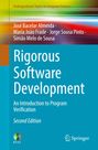 Titel: "Rigorous Software Development - An Introduction to Program Verification, Second Edition". Autoren: José Bacelar Almeida, Maria João Frade, Jorge Sousa Pinto, Simão Melo de Sousa. Oben ein farbiger, verschwommener Streifen. Logos unten: UTiCS, Springer.