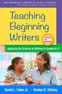 "Teaching Beginning Writers", "2nd edition", "Applying the Science of Writing in Grades K–2". Eine Frau und ein Kind lächeln.