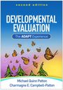 "Second edition", "Developmental Evaluation", "The ADAPT Experience". Illustration von Schmetterlingen über Bäumen.