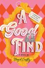 „A Good Find“, Illustration zweier Hunde, gelbes Ornament, rosa-rot karierter Hintergrund, Schriftzug von Brigid Duffy.