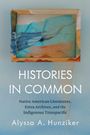 „HISTORIES IN COMMON“ von Alyssa A. Hunziker; Thema: Native American Literatures. Abstraktes Gemälde im Hintergrund.