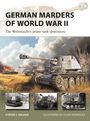 Text: "GERMAN MARDERS OF WORLD WAR II", "The Wehrmacht’s prime tank destroyers". Zeigt panzerbrechende Fahrzeuge in Aktion.