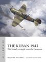 THE KUBAN 1943: The bloody struggle over the Caucasus. Illustration von Flugzeug im Luftkampf über Wolken.
