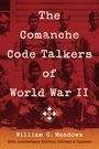 Der Text lautet: "The Comanche Code Talkers of World War II" von "William C. Meadows". Foto von Soldaten in Uniformen.