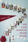 "Zigzag: Adulting" von Meika Loe. "How a new generation defines success." Polaroids in Zickzack-Formation, roter Hut.