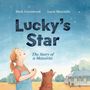 „Lucky's Star: The Story of a Meteorite“. Ein Kind schaut mit einem Hund in den Himmel. Ein Haus im Hintergrund.