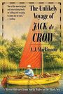 „The Unlikely Voyage of JACK de CROW“ von A.J. Mackinnon. Illustration: Ruderer in gelbem Boot mit rotem Segel auf Fluss.