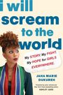 Text: "I will scream to the world. My STORY. My FIGHT. My HOPE for GIRLS EVERYWHERE." Bild von Frau mit farbigem Schal.
