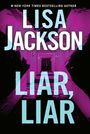 Text: "LIAR, LIAR by Lisa Jackson." Oben rechts: "Cover to be revealed soon!" Schwarzer Hintergrund, Logo unten.