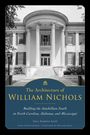 "The Architecture of William Nichols" in goldener Schrift auf blauem Hintergrund, darunter ein historisches Gebäude mit Säulen.