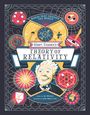 „Words That Changed the World: Albert Einstein's Theory of Relativity“. Illustration mit Einstein und kosmischen Symbolen.