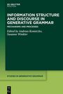 Information Structure and Discourse in Generative Grammar, Buch