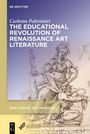 "Buchcover mit Titel 'The Educational Revolution of Renaissance Art Literature' von Carlotta Paltrinieri. Illustration: Antike Skulptur."