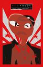 "RED BOOK 01" oben in Rot und Weiß. Illustration eines stilisierten Soldatenkopfes mit roten Sternen auf rotem Hintergrund.