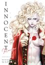 Text: "INNOCENT ROUGE OMNIBUS 1 Shin'ichi Sakamoto". Illustration einer Person mit langen, lockigen, blonden Haaren in roter Jacke.