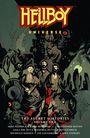 „Hellboy Universe“ und „The Secret Histories Volume Two“ in gelben und weißen Buchstaben auf dunklem Hintergrund. Eine Illustration zeigt düstere Figuren und Kreaturen.