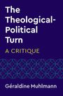 Text in großen Buchstaben: "The Theological-Political Turn: A Critique" von Géraldine Muhlmann. Geometrisches Muster unten.