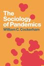 Text: "The Sociology of Pandemics - William C. Cockerham". Illustration mit roten Kreisen auf orangem Hintergrund.