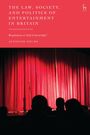 Roter Vorhang, Mikrofon; Text: "The Law, Society, and Politics of Entertainment in Britain" von Jennifer Young.