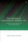 "Fair Sharing in International Refugee Law", ein Buch von Muhammet Zeybek. Grüner Hintergrund, Hirsch-Logo oben.