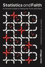 „Statistics and Faith“ oben, „A Christian Guide to Telling the Truth with Data“ unten. Muster aus weißen und roten Kurven.
