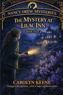 "Nancy Drew Mysteries: The Mystery at Lilac Inn, Book Four" von Carolyn Keene. Eine Frau mit Taschenlampe vor einem großen Haus.
