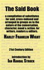 Text in großen Buchstaben: „The Said Book“ und „HARLEY FRANKLIN WIGHT“. Hintergrund gelbe Streifen mit verblasstem Text.