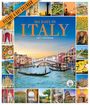 "365 Days in Italy: 2027 Calendar" steht zentral. Fotos von italienischen Landschaften, Architektur und Gerichten umrahmen das Hauptmotiv.