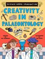 „Science Needs Imagination“, „Creativity in Palaeontology“. Zwei Personen in Laborkitteln mit Werkzeugen.