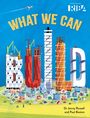 "What We Can Build" in großer Schrift, darunter Buchstabentürme, ein Flugzeug am Himmel. Schriftsteller: Dr. Jenny Russell, Paul Boston.