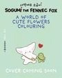 "Cover Coming Soon", "A World of Cute Flowers Colouring", "Sogumi the Fennec Fox". Illustration: Fennek-Fuchs mit Kaktus.