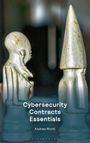 „Cybersecurity Contracts Essentials“ von Andrea Monti. Zwei stilisierte, metallische Figuren gegenüber.