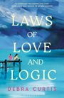 „Laws of Love and Logic“ von Debra Curtis. Zwei Personen auf einem Steg über blauem Wasser, impressionistische Malerei.