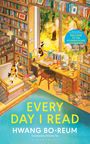 Text: "EVERY DAY I READ" von HWANG BO-REUM. Illustration: Zwei Katzen in einem farbenfrohen, gemütlichen Bücherzimmer.