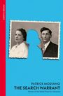 "Patrick Modiano, The Search Warrant. Gewinner des Nobelpreises für Literatur." Zwei Personen auf einem alten Foto.