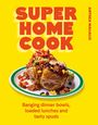 „SUPER HOME COOK“, „Banging dinner bowls, loaded lunches and tasty spuds“. Gefüllte Ofenkartoffel auf einem Teller.