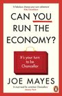 "Can You Run The Economy? It's your turn to be Chancellor. Joe Mayes." Illustration eines roten Aktenkoffers.
