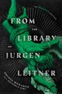 „FROM THE LIBRARY OF JURGEN LEITNER“ – Illustration eines grünen Engels im Retro-Stil auf schwarzem Hintergrund.