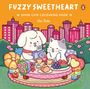 „FUZZY SWEETHEART“, „SUPER CUTE COLOURING BOOK“, „Vivi Tinta“. Illustration: Hund und Katze bei einem Picknick vor Stadt.