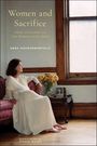 „Women and Sacrifice: From Antigone to the Woman Next Door“ von Anne Dufourmantelle. Eine Frau in Weiß sitzt auf einem Sofa.