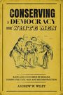 "CONSERVING A DEMOCRACY FOR WHITE MEN." Illustration von fünf Männern in historischer Kleidung, angedeuteter Hintergrund.