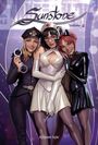 "Sunstone Volume 4" oben, "Stjepan Sejic" unten. Drei Frauen in Kostümen: Polizistin, Krankenschwester, Katze.