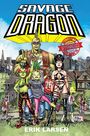 "Savage Dragon". "Welcome to San Francisco". Eine große, grüne Figur mit Irokesenschnitt steht inmitten einer Gruppe bunter Charaktere.